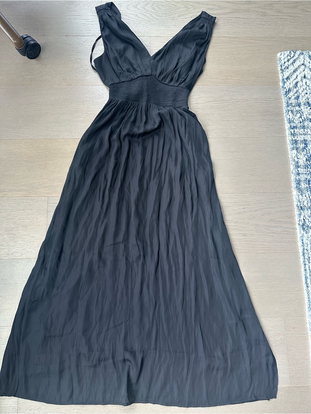 Old Navy Black V-Neck Smocked-Waist Maxi Dress